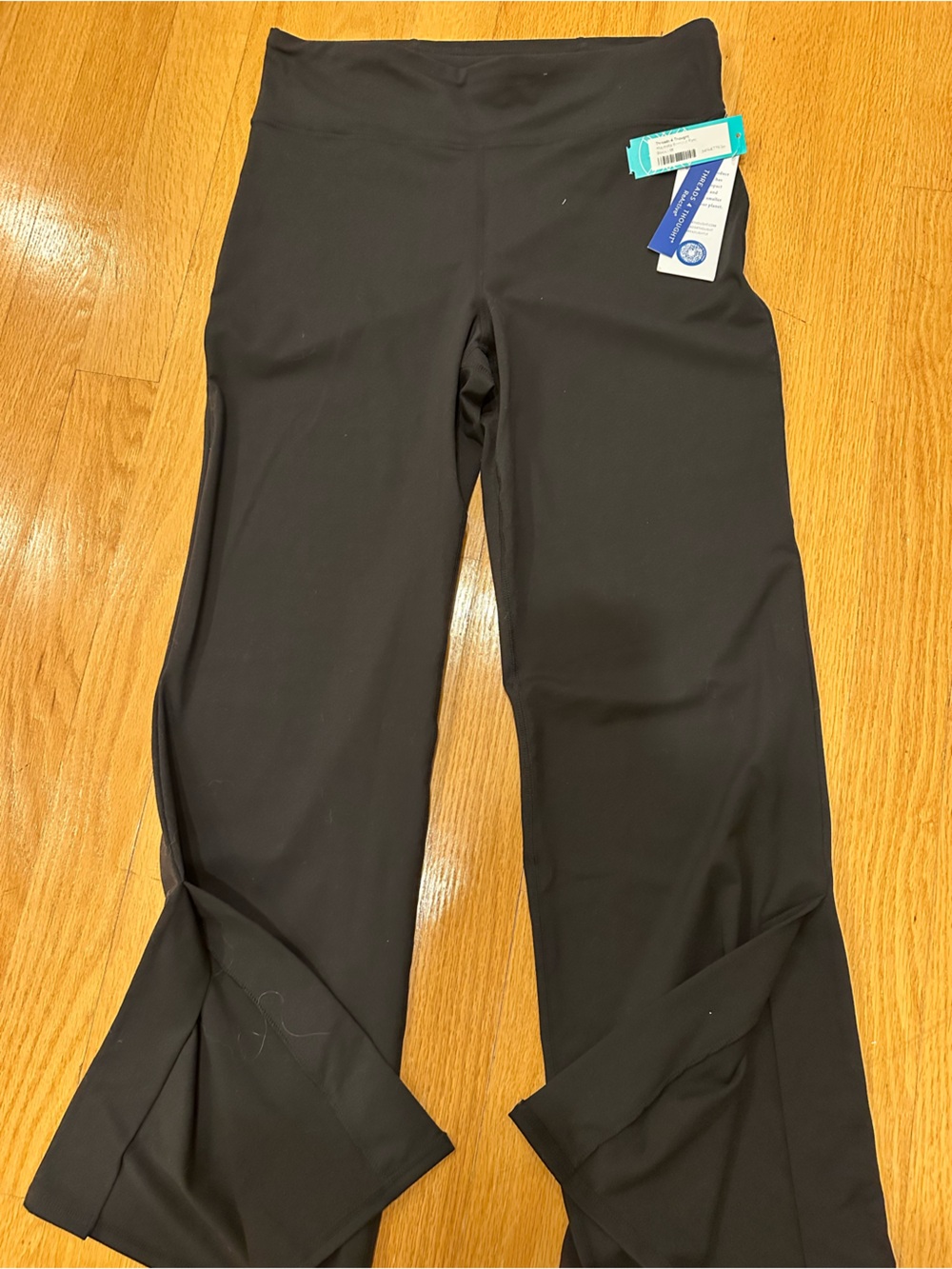 Threads 4 Thought ReActive Black Slit Hem Flare Leggings NWT
